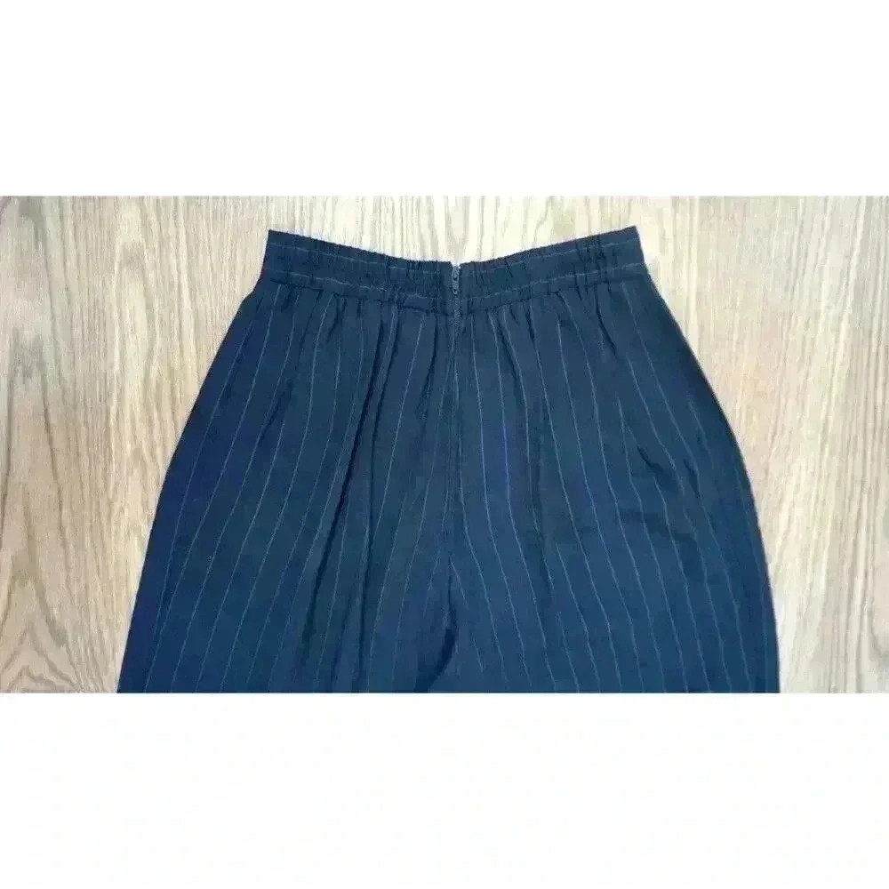 John Roberts Women's Blue Striped Pant Suit Pants Straight, Size 6 - Picture 7 of 12